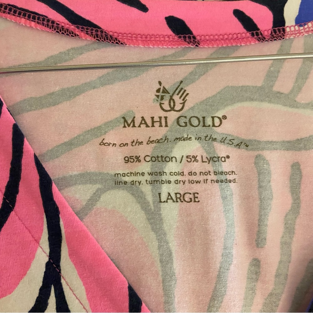 NWT MAHI GOLD Pink and Blue Floral Dress Large - Picture 4 of 8